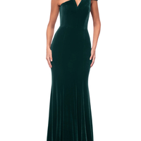 Ella Long Velvet One Shoulder Dress