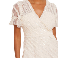 Spiral Sequin V-Neck Ankle Gown