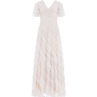 Spiral Sequin V-Neck Ankle Gown