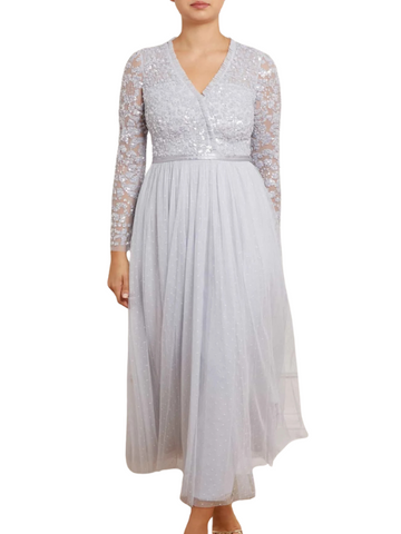 Tempest Bodice V-Neck Ankle Gown