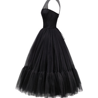 One-Shoulder Cocktail Tulle Dress Black