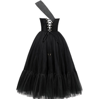 One-Shoulder Cocktail Tulle Dress Black