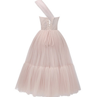 One-Shoulder Cocktail Tulle Dress Pink