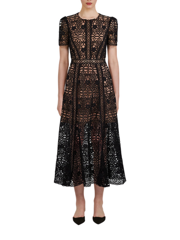 BLACK PRAIRIE MIDI DRESS Black