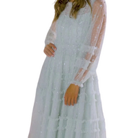 Violet Shimmer Ankle Gown