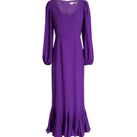 Blair fluted crepe midi dress Purple
