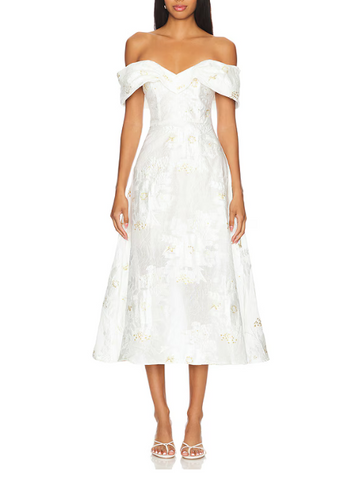 Octavia Midi Dress White