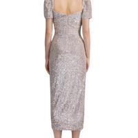 Sequin Midi Dress Silver