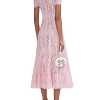 Pink Lace Embellished Midi Dress Pink