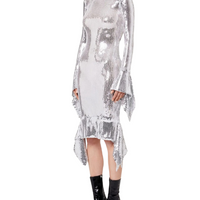 Sequin Embellished Midi Dress Silver