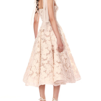 Side and back view of Sabrina White Midi Dress by Bronx and Banco flowy silhouette ideal for Hong Kong designer dress rentals