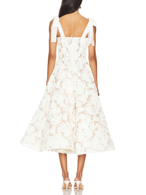 Sabrina White Midi Dress White