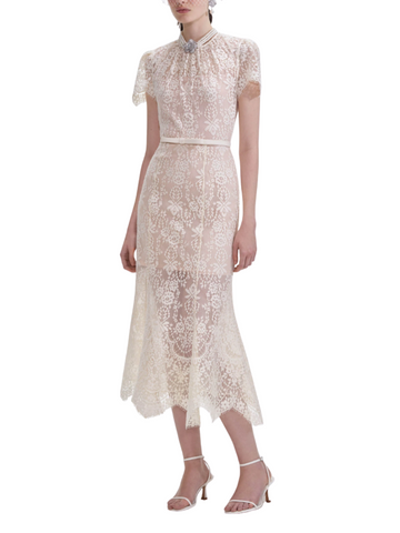 White Lace Midi Dress White