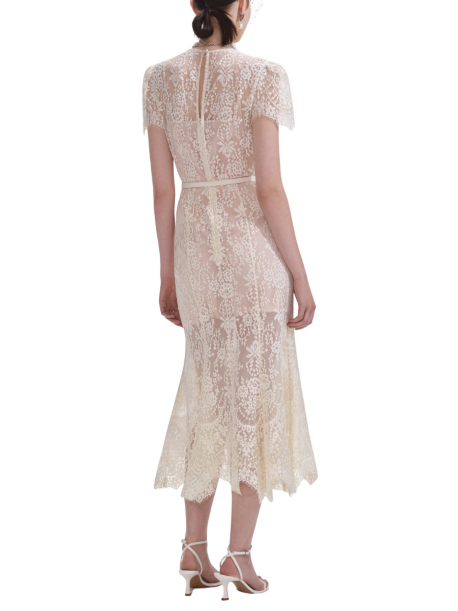 White Lace Midi Dress White