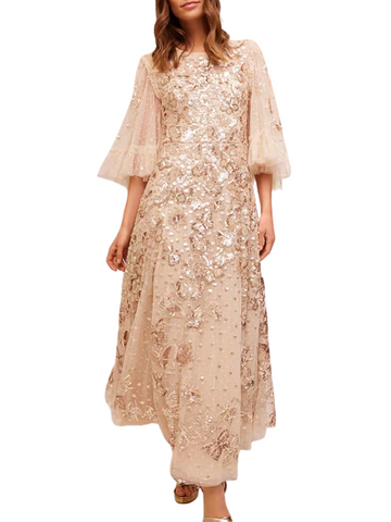 Papillon Ankle Gown Champagne