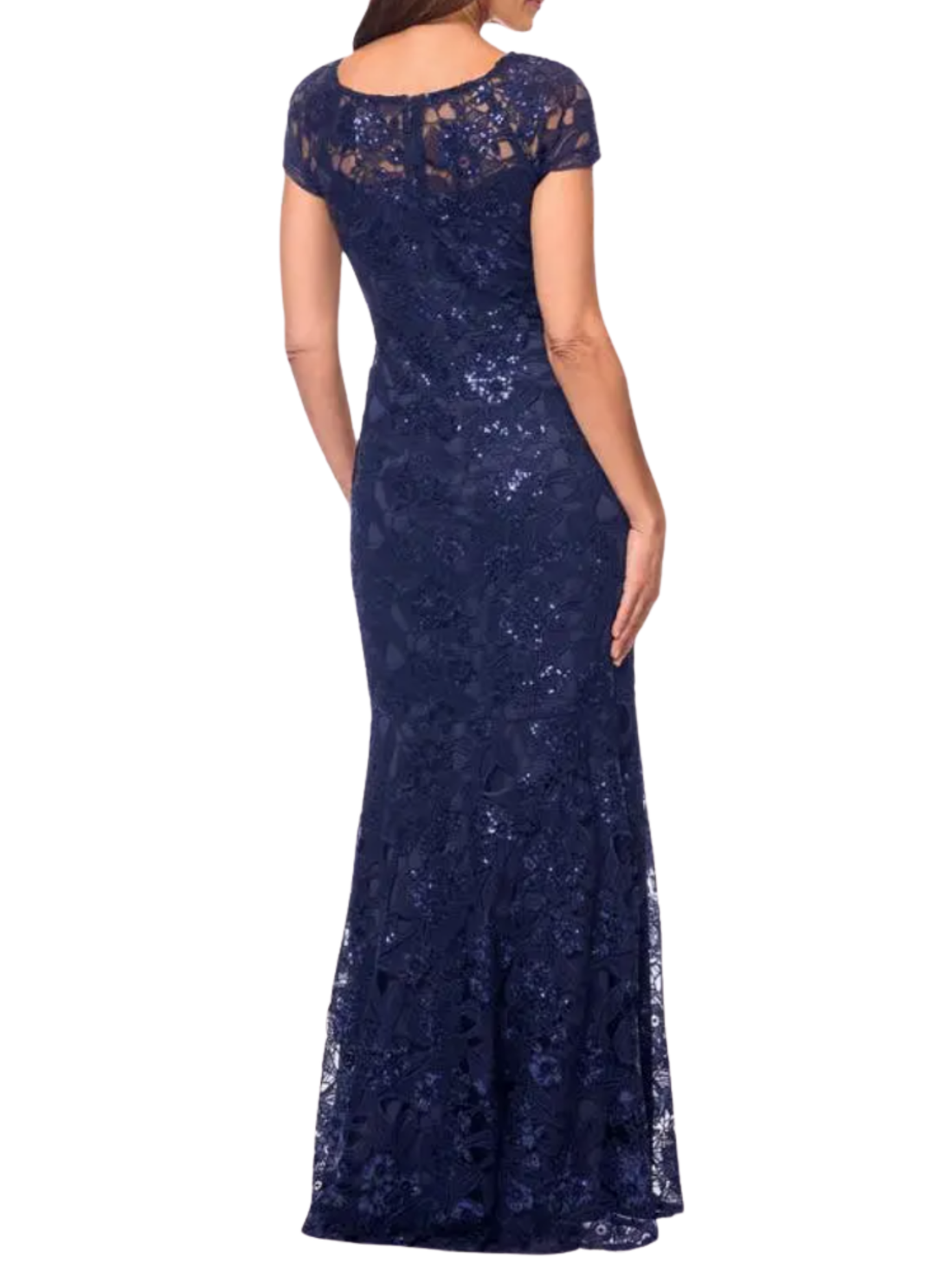 Evenings Sequin Lace Overlay Gown