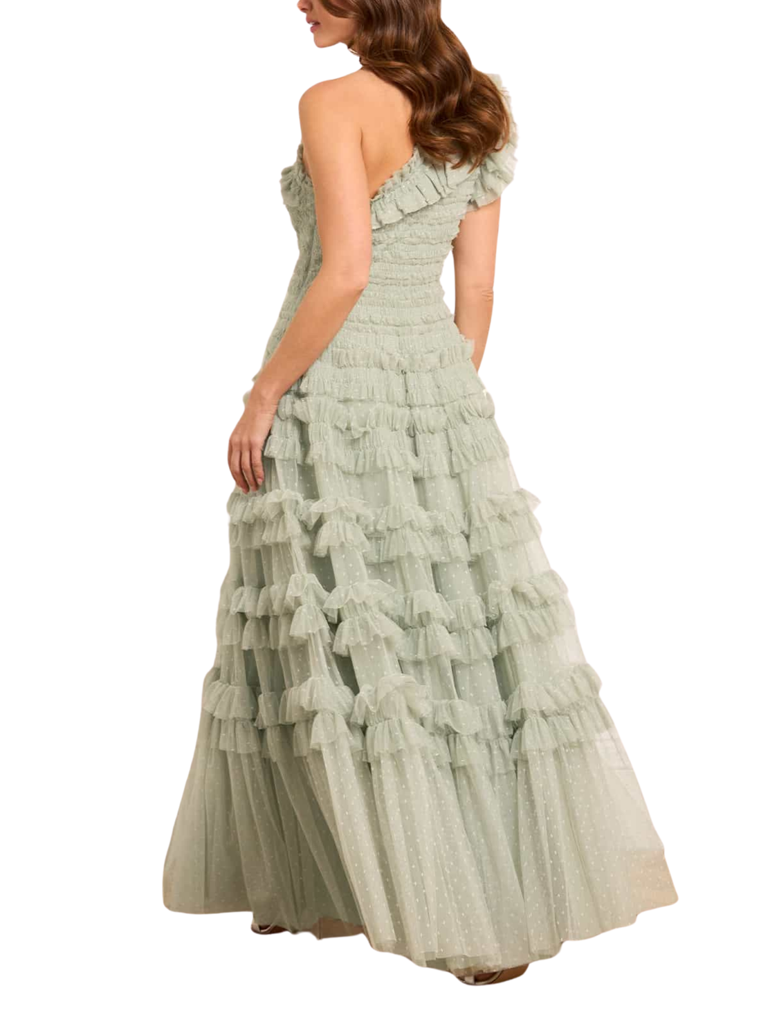 Listette Ruffle One Shoulder Gown