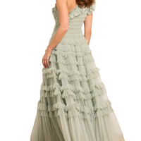 Listette Ruffle One Shoulder Gown