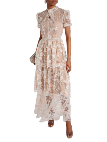 Sequin Flower Maxi Dress