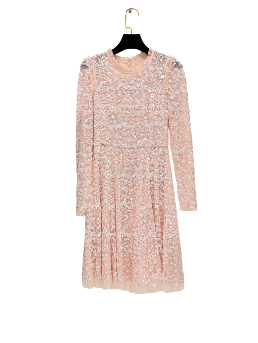 Alicia Scallop Mini Dress Pink