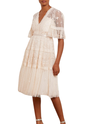 Lottie Lace Midi Dress Champagne