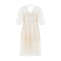 Lottie Lace Midi Dress Champagne