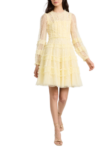 Violet shimmer micro mini dress Yellow