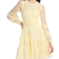 Violet shimmer micro mini dress Yellow