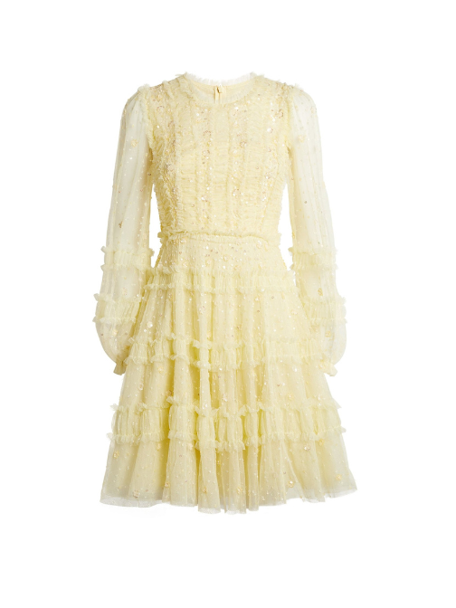 Violet shimmer micro mini dress Yellow
