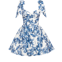 Marvelous Blue Hydrangea Mini Dress Blue