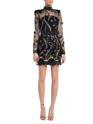 Raise Your Hand Mini Dress Black