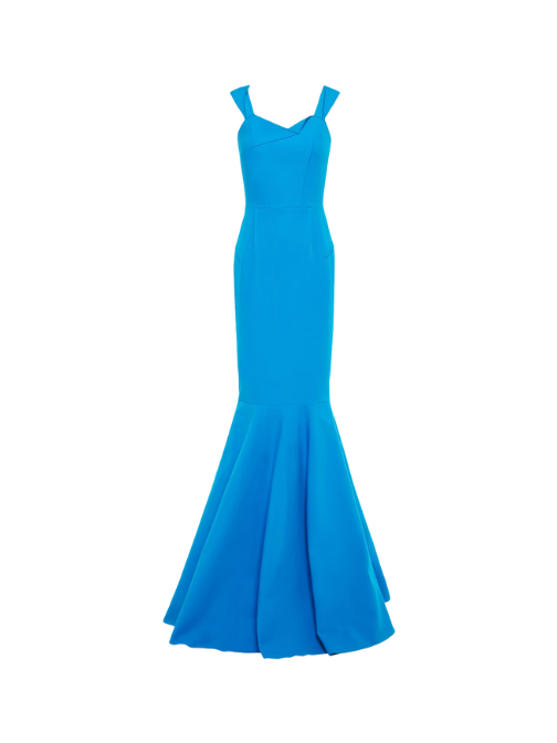 Orpheus Fluted Stretch-Cotton Cady Gown