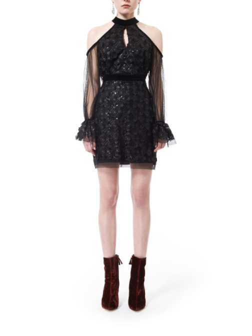 Rose Dress Black