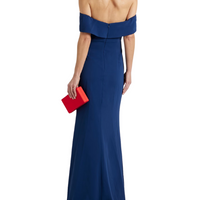 Off-The-Shoulder Twisted Cady Gown