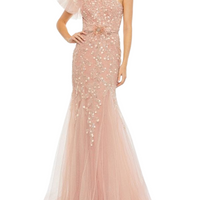 Embellished One Shoulder Mermaid Gown