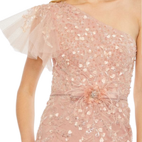 Embellished One Shoulder Mermaid Gown