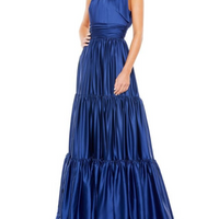 Tiered Halter A Line Gown