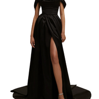 Black Princess Heart-Shaped Neckline Gown