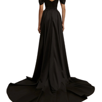 Black Princess Heart-Shaped Neckline Gown