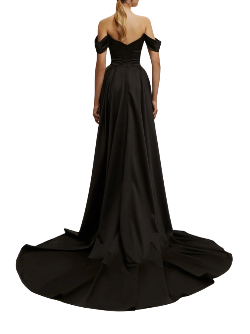 Black Princess Heart-Shaped Neckline Gown