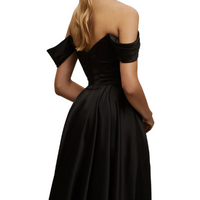 Black Princess Heart-Shaped Neckline Gown