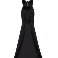 Strapless Evening Gown With Thigh Slit
