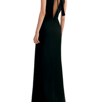 Classical Black Halterneck Satin Maxi Dress
