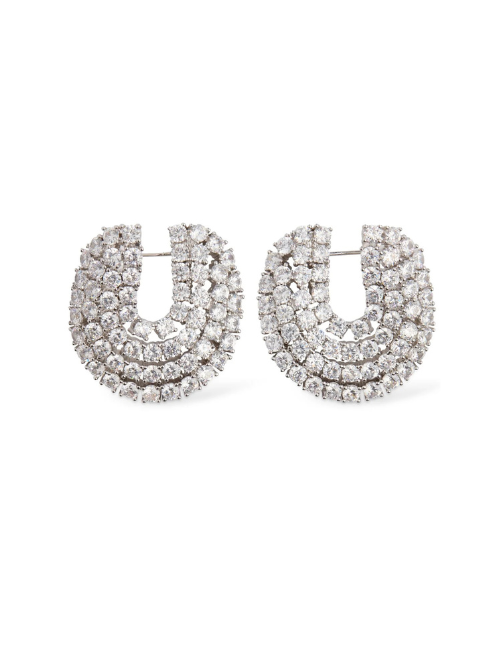 Crystal Curved Hoop Earrings Crystal