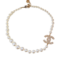 Chanel 100th Anniversary Pearl Necklace Lightgold
