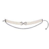 Pearl Crystal Bow Chocker