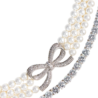 Pearl Crystal Bow Chocker