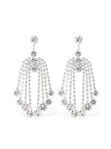 Crystal cascade drop earrings Silver