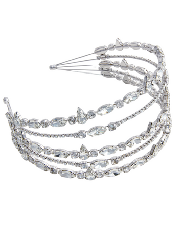 Crystal Embellished Headband Silver