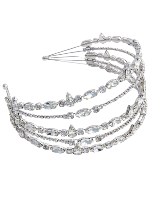 Crystal Embellished Headband Silver
